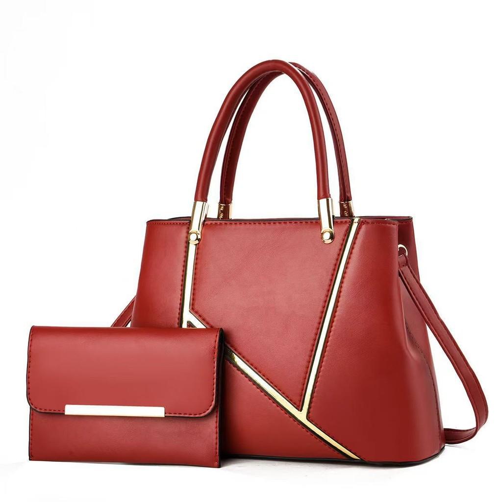 Pu Spliced Woman Bag Large Capacity Handheld Tote For Travel And Casual Use