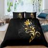 Пододеяльник с золотым цветком, детский комплект постельного белья размера Queen и King, цветочная тема, 2/3 предмета, роскошный стиль, двойной пододеяльник из полиэстера