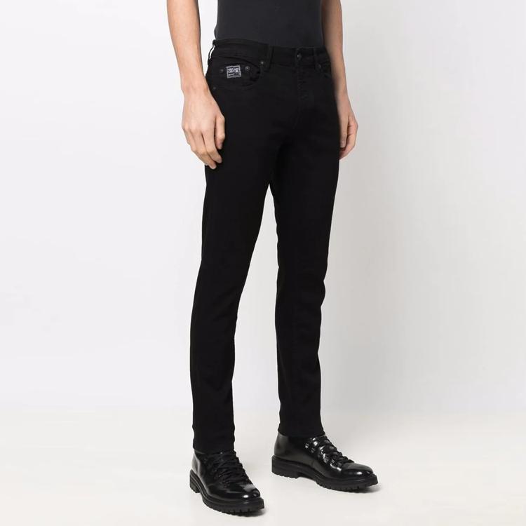 VERSACE JEANS COUTURE Jeans Men's Black Moderate Straight Fit Pants 72GAB5D4-CDW00-909