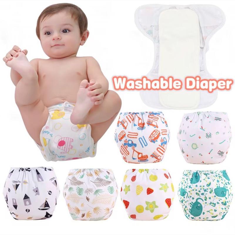 Newborns Baby Reusable Washable Adjustable Waterproof Cloth Diaper Absorbent Pads Diapers Nappy Pants