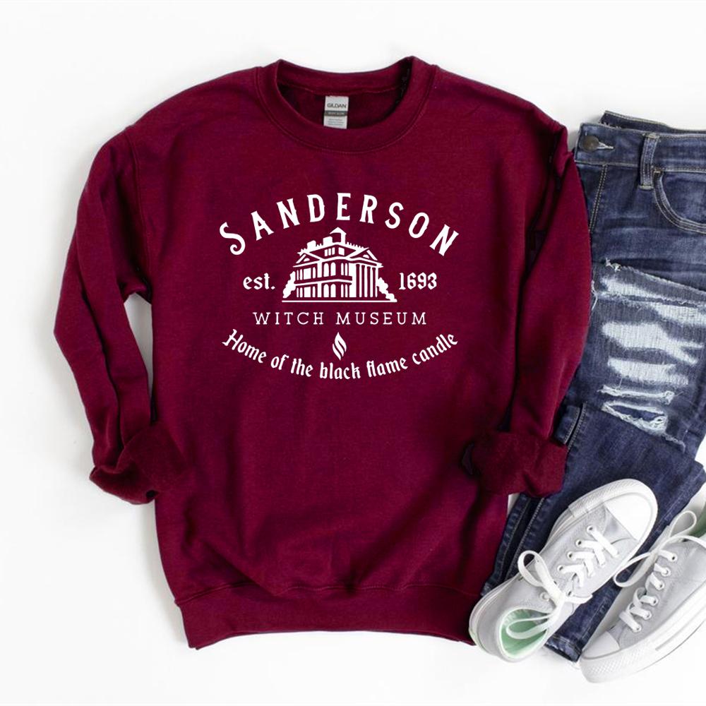 Толстовка Sanderson Witch Museum на Хэллоуин Толстовка Sanderson Sister унисекс Толстовки Черная толстовка со свечой Пуловеры