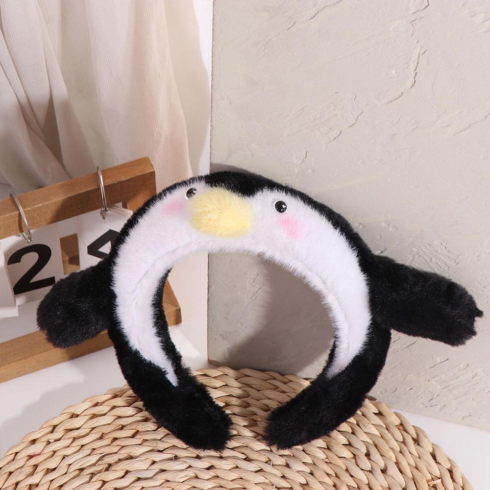 Non-slip Cartoon Headband Plush Doll Penguin Hair Hoop Funny Plush Hairband  Kids