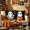 1Pc Cute Halloween Ghost & Pumpkin Throw Pillow Covers Set, Festive Home Decor, Ideal Halloween Gift & Small Present