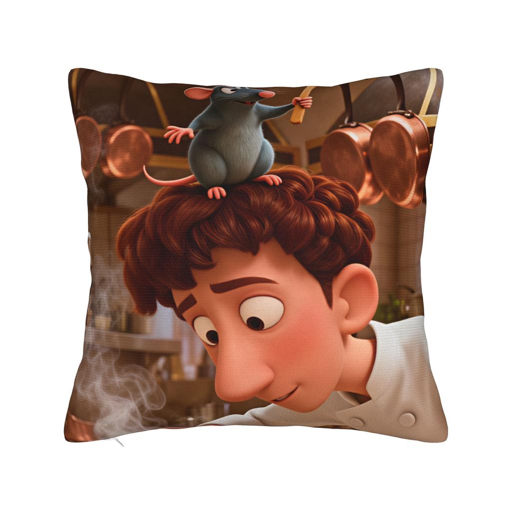 Ratatouilles Pillow Case Retro Trendy Pillow Cover Soft Graphic Cushion Cover Pillowcases For Sofa Bedroom Home Decor