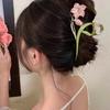 1 шт. Женская разноцветная заколка для волос из сплава в форме цветка и листа с искусственным жемчугом, подходит для повседневного использования, в стиле бохо, на День святого Валентина, летние заколки-крабы