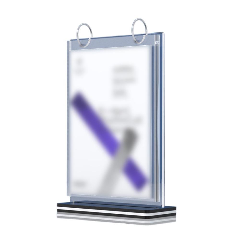 Clear PVC Poster Holder Sturdy Base Pageable Folder Convenient Menu Display Stand Restaurant