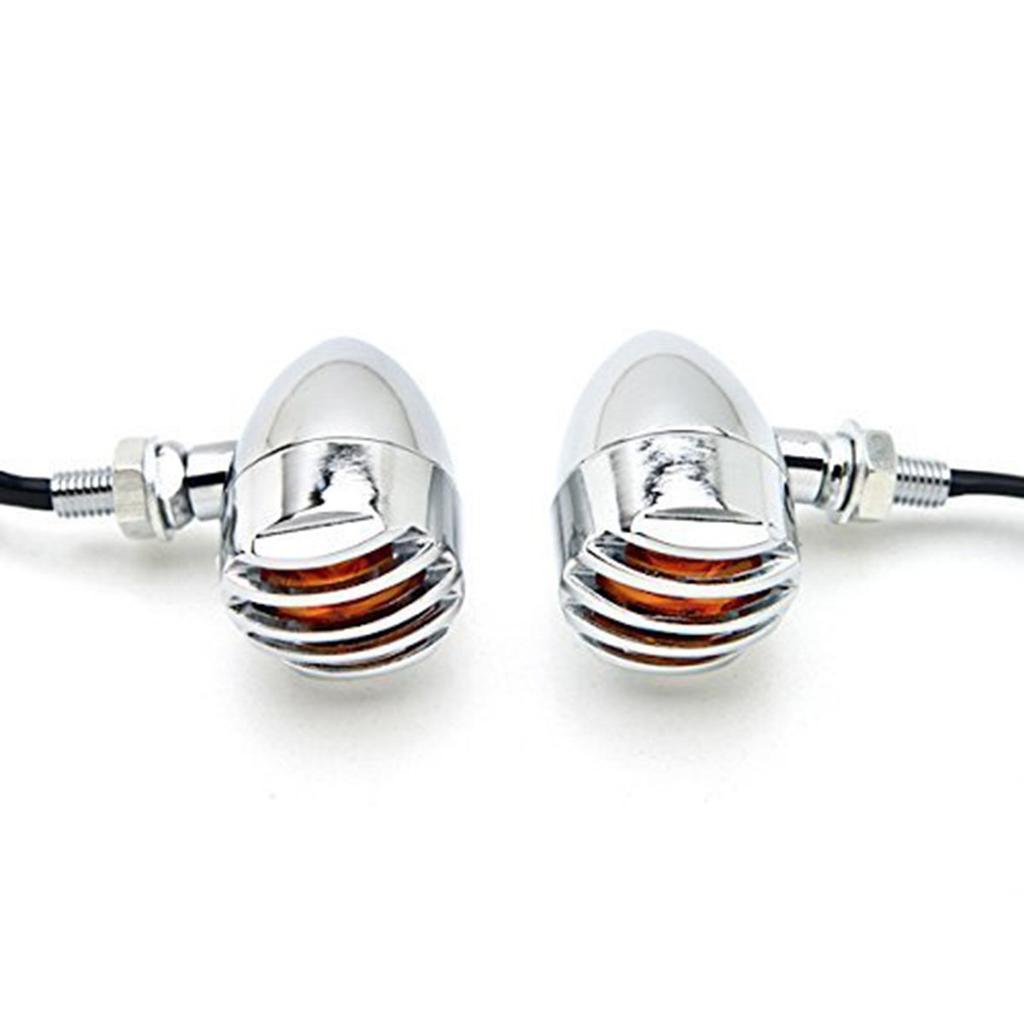 Комплект из 2 шт. поворотников типа «пуля» TASWK для мотоцикла, изготовленных на заказ, янтарного цвета (Серебряный)