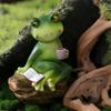 Милая садовая статуэтка лягушки, полимерная миниатюра, фигурка, настольное украшение, скульптура животного, аквариум