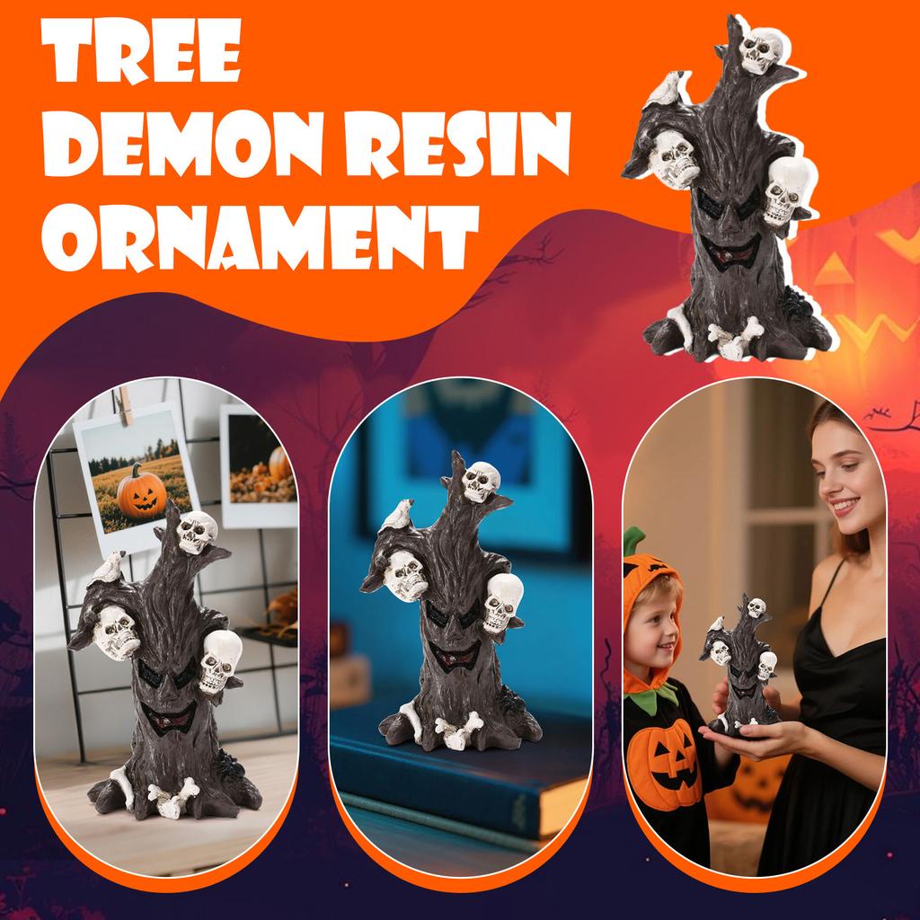 Halloween Tree Statue With Decoration, Tree Skeleton Statue (for Holiday Decoration), Halloween Interior Decoration (for Tabletop Mantel Decoration)