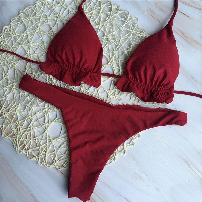 Женский сексуальный бандажный бразильский купальник-бикини, топ-стринги для девочек, купальник с пуш-ап, купальник-бикини, купальный костюм для женщин