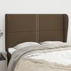 Headboard with Ears Dark Brown 147 x 23 x 118 128 cm Fabric