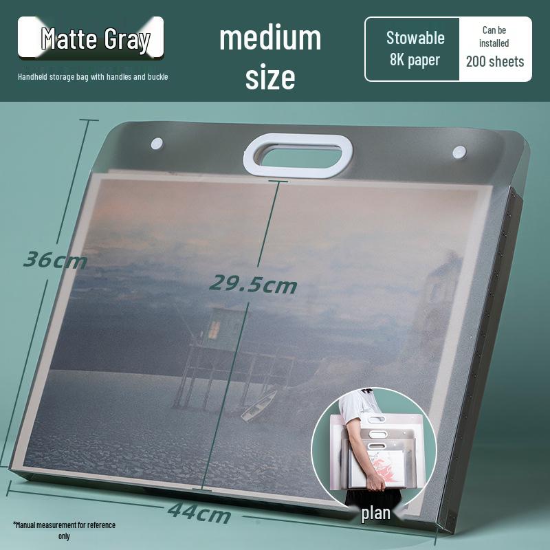 4K Frosted Art Portfolio Bag for Students - 8K Handbag for Artwork and Drawing Paper Storage.