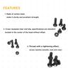 220pcs M4 Flat Head Screw & Hex Nut Kit (6 Sizes): Black Countersunk Phillips Bolts. For TV Stand/Computer Repair/DIY