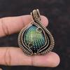 Titanium Coated Shell Pendant Copper Wire Wrapped Pendant Stylish Jewelry Handmade Pendant Copper Wire Jewelry Gemstone Pendant Wedding Gift