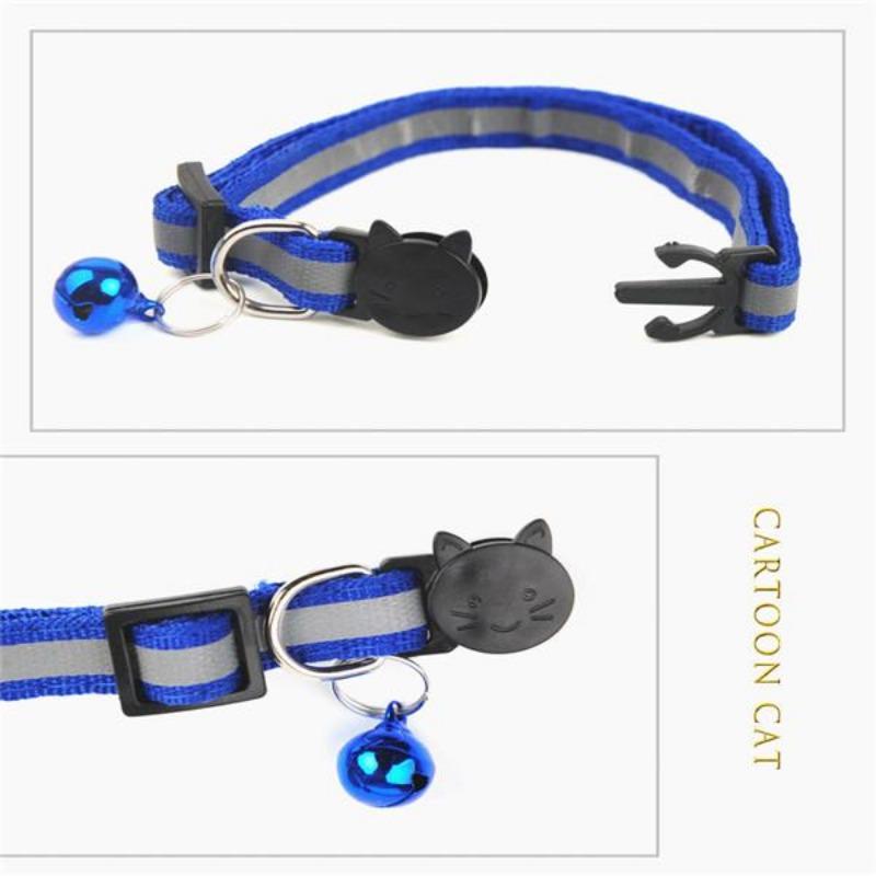 Товары для домашних животных Ошейник для кошек Мультяшная голова кошки Цветной колокольчик Аксессуары для домашних животных Светоотражающий ошейник для собак