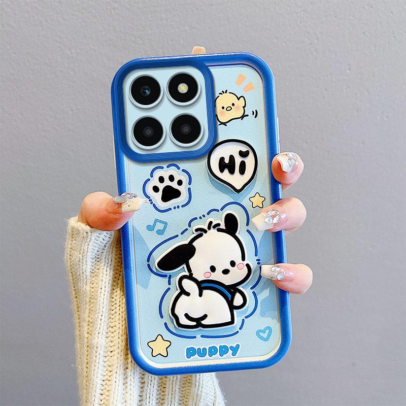 KEYSION Противоударный чехол для HONOR 200 Smart 5G со шнурком, мягкий силиконовый милый 3D мультяшный чехол для телефона с куклой для Huawei Honor X7c