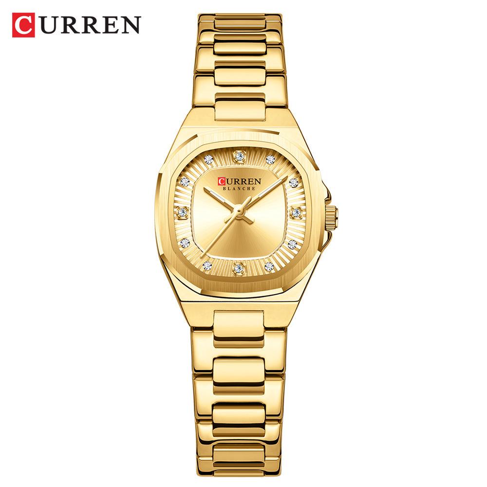 CURREN 9104 Женские кварцевые часы с браслетом из стали, повседневные, модные