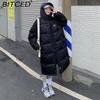 BITCED Спортивная женская куртка Модное длинное пальто Ниже колена Свободный крой Утепленное теплое стеганое зимнее пальто