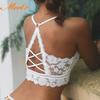 1 Pc Women Hollow Out Bralette Solid Color Beauty Back Lace Underwear Sexy Vest Female Add Pad Wireless Bra Seamless Lingerie ZH