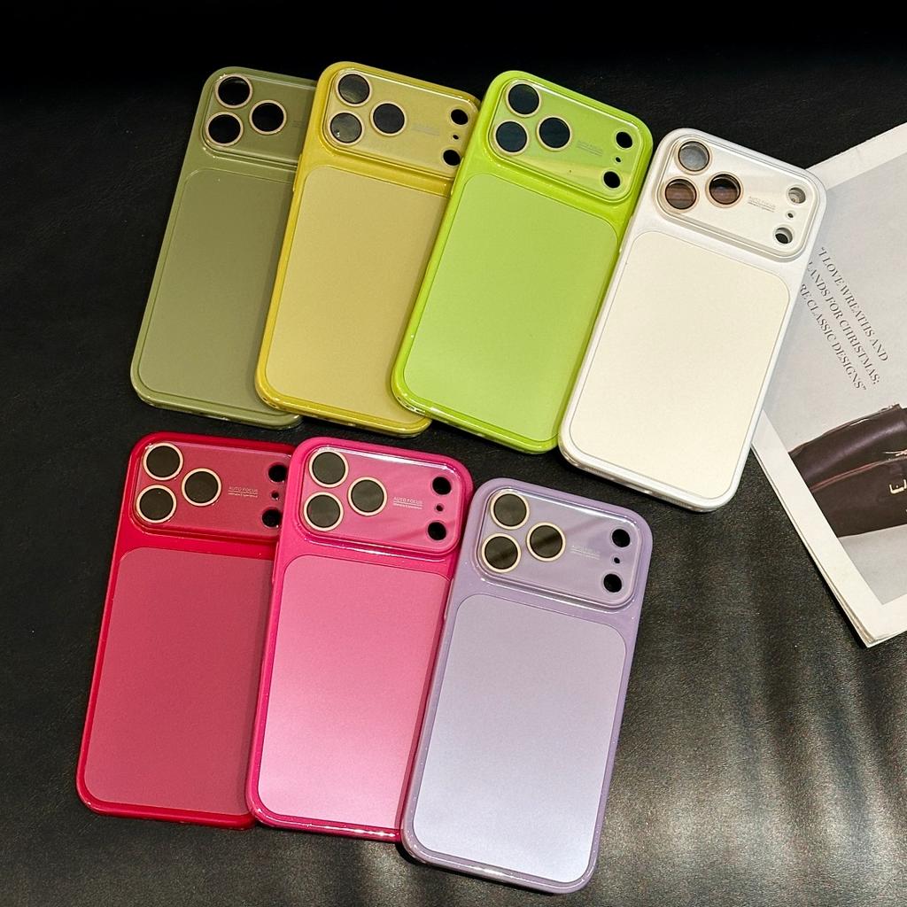 Флуоресцентный Глянцевый PC Чехол Для Телефона Для iPhone 17 16 15 14 13 Pro Max Защита Объектива Камеры Сенсорной Кнопки Ударопрочный Чехол