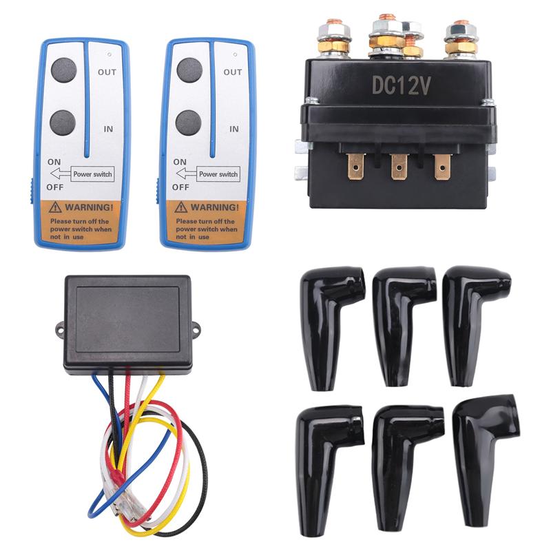 12V 500A Winch Solenoid Relay Contactor+ Wireless Winch Remote Control Kit For Truck Jeep ATV 5500-12000Lbs Winch (500A)-M53K