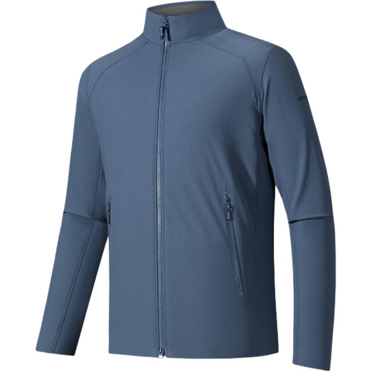 Anta Champion Outdoor Series Однотонная куртка с воротником-стойкой на молнии, универсальная повседневная куртка для мужчин 152530623-5