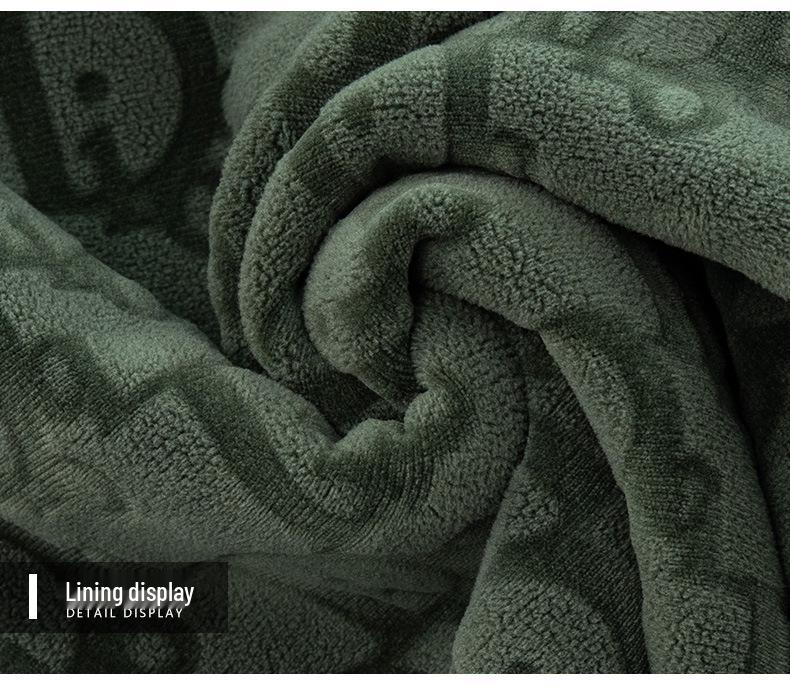 Men's Winter Thick Jacquard Double-Sided Coral Fleece Sweatshirt