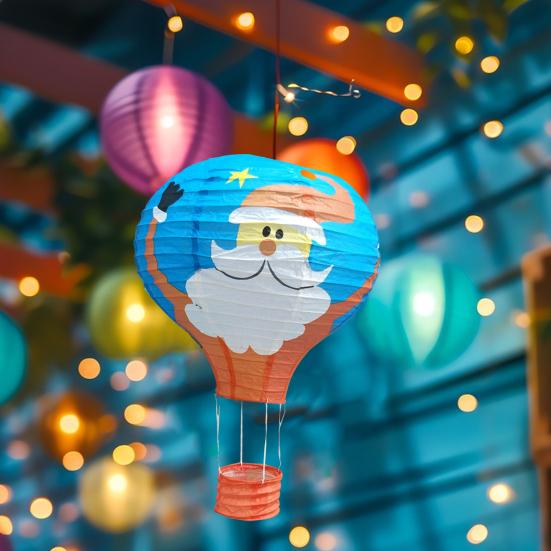 Рождественский бумажный фонарь, воздушный шар, бумажный фонарь, многоразовый декоративный подвесной бумажный фонарь для детского дня рождения, рождественский