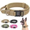 Personalized Military Tactical Dog Collar Durable Nylon Dog Training Collars Custom Pet Necklace With Handle For Large Dogs