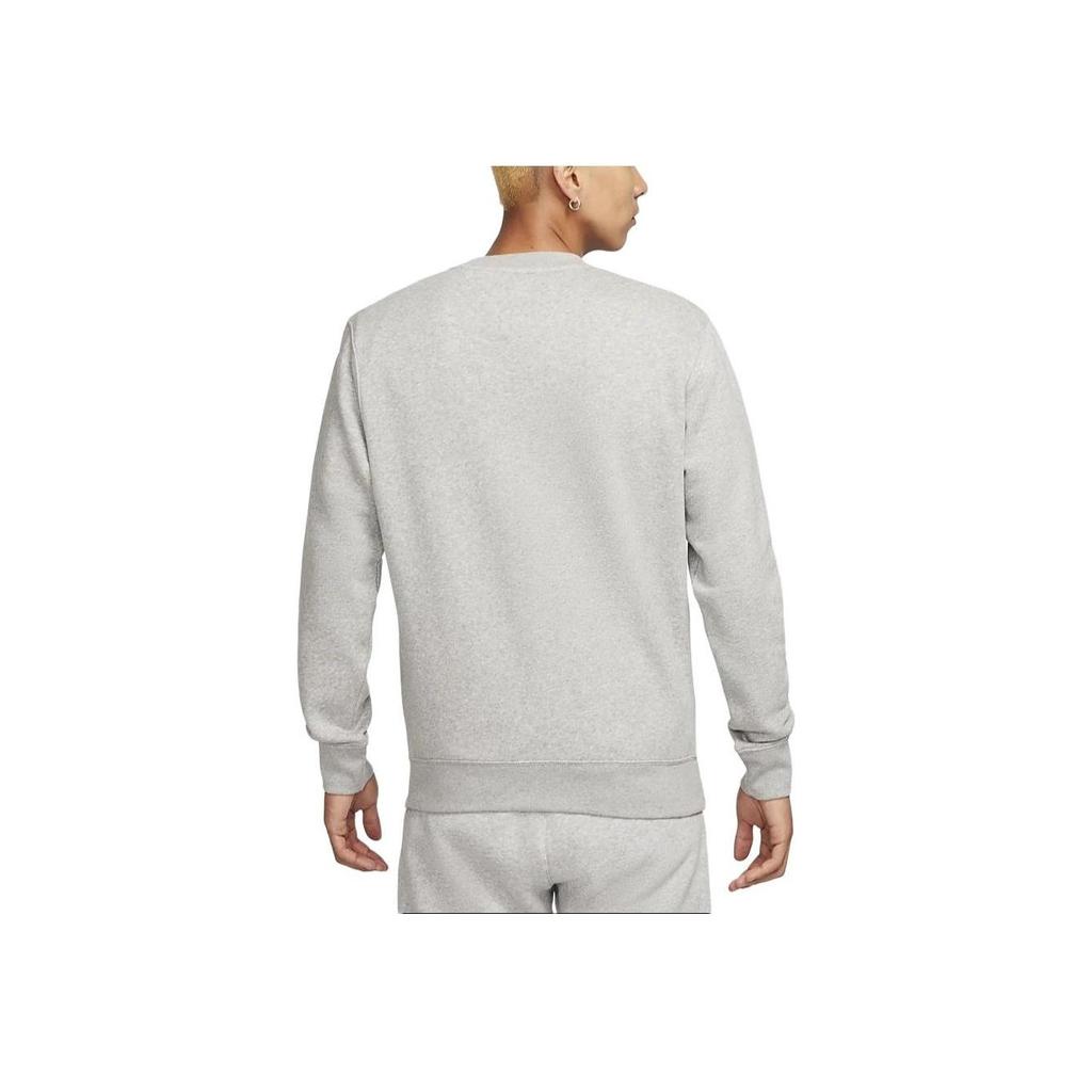 Nike Club Fleece Crew Neck Sweatshirt With Letter Graphics Men Tops Gray FN2611-063