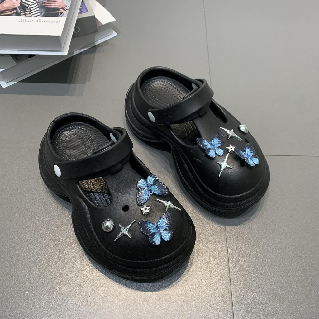 7.0 см обувь на утолщенной подошве женская модная универсальная трендовая верхняя одежда для подиума уставшие ноги нескользящие шлепанцы с закрытым носком