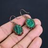 Серьги из малахита, Медные электроформованные украшения, Подарок для женщин, Серьги ручной работы, Украшения из драгоценных камней
