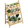 Outdoor Multi-Tier Bamboo Flower Stand