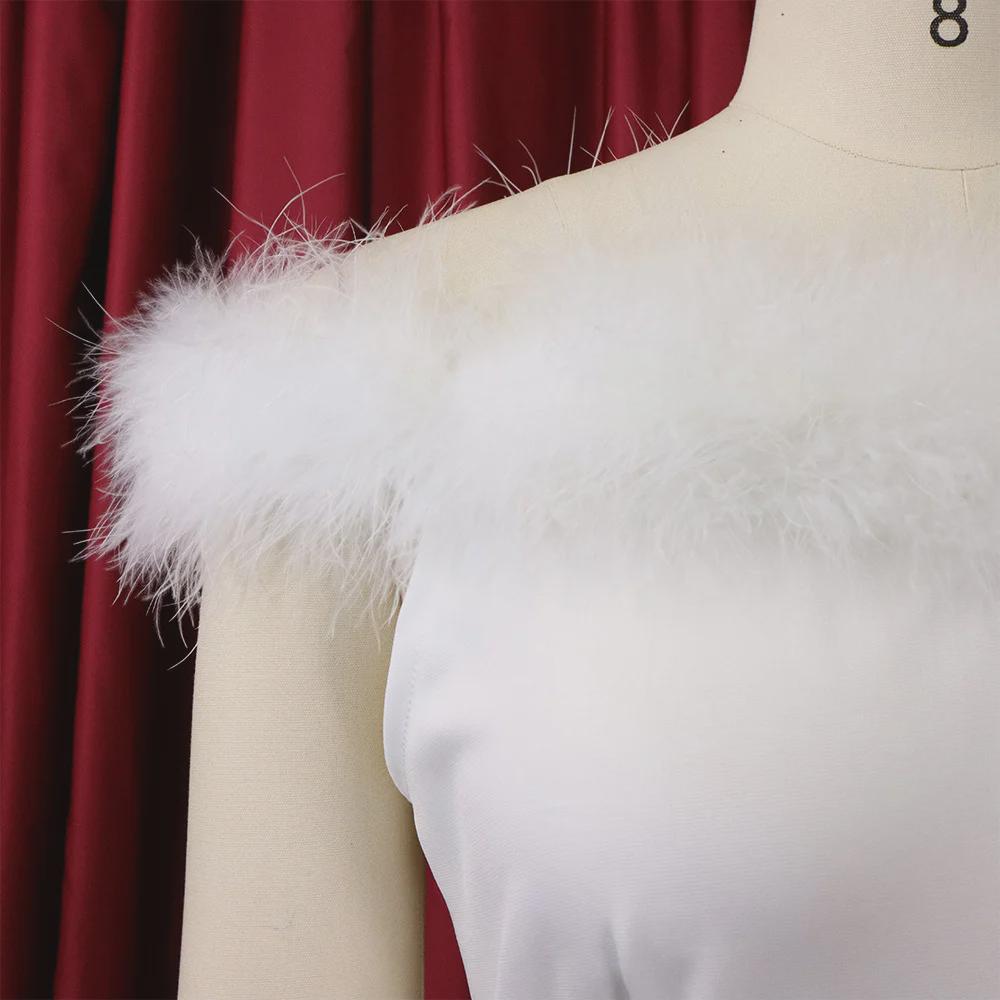 D285 2022 Новое женское европейское и американское модное вечернее платье с перьями