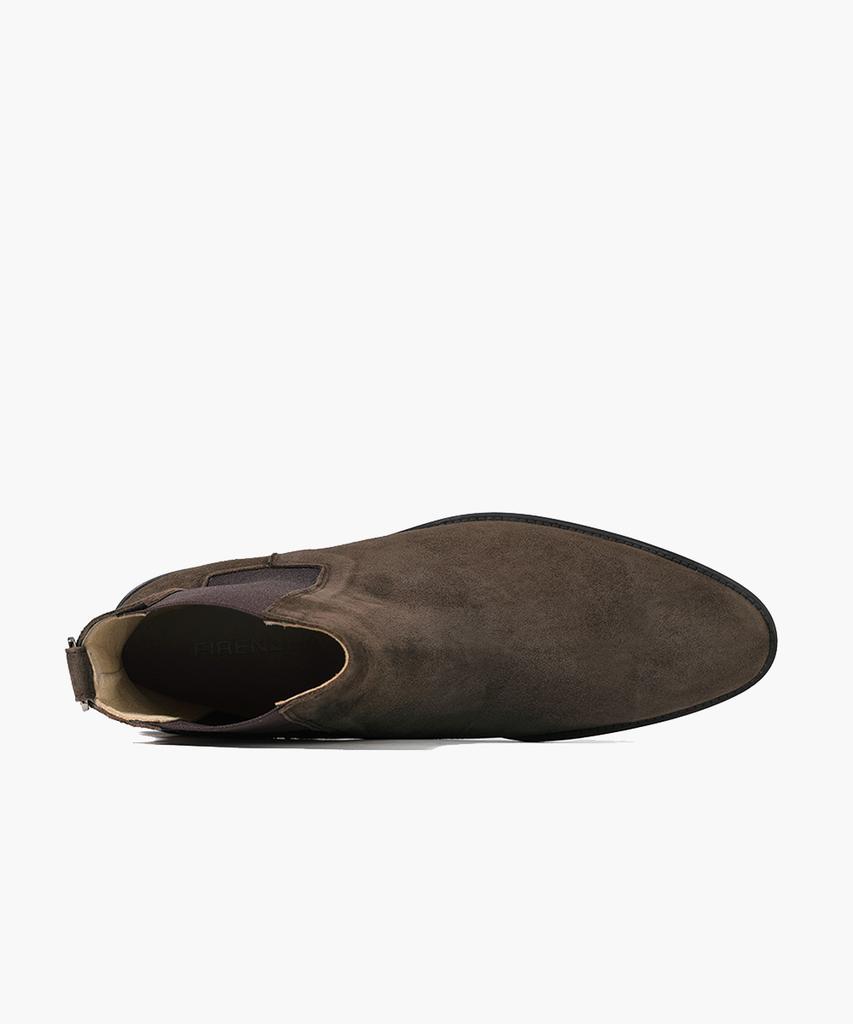 Firenze Atelier High Ankle Line Slim Toe Suede Chelsea Boots 3342-Qs [Dark Brown]