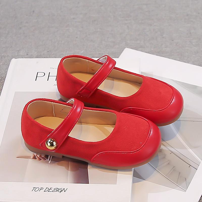 Korean Girls Vintage Leather Shoes Spring Autumn Soft Sole Princess Flats Baby Casual Loafers