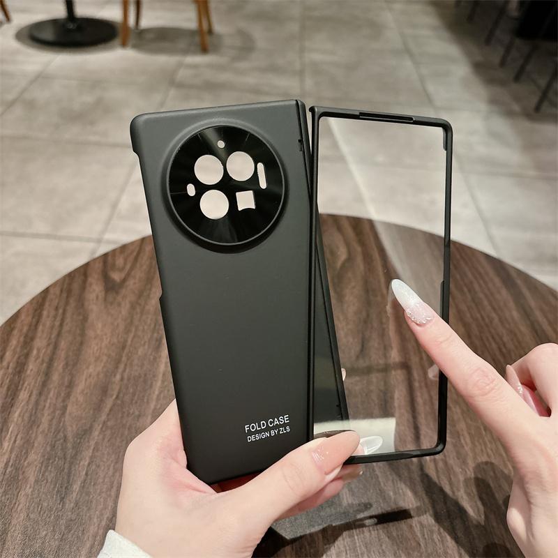 Fashion Solid Color Phone Case For VIVO X Fold 5 3 Pro Front Protection Film PC Hard Shell Hinge Shockproof Back Cover