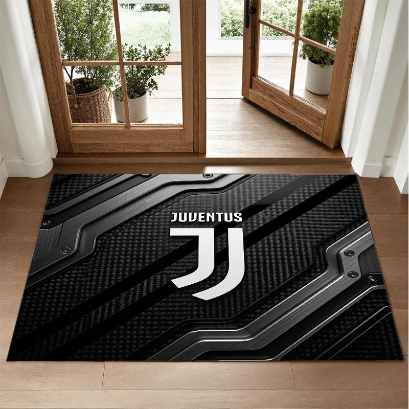 Juventus FC Design Crystal Velvet Rug Soft Decorative Mat for Bedroom Entrance