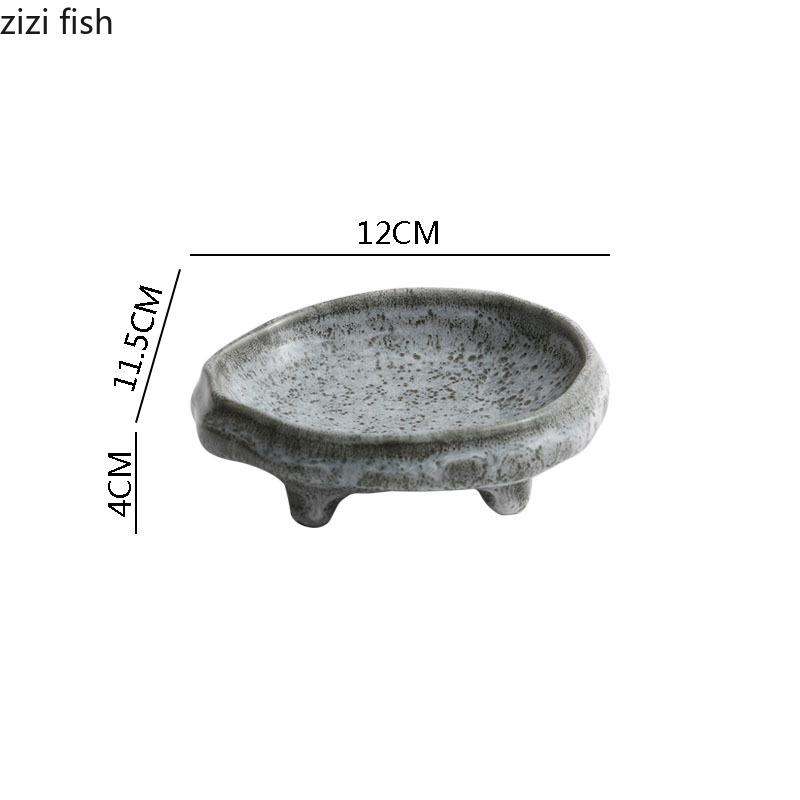 Винтажная керамическая обеденная тарелка, креативная нестандартная тарелка для суши, десертная тарелка, тарелки для закусок, специальная ресторанная посуда