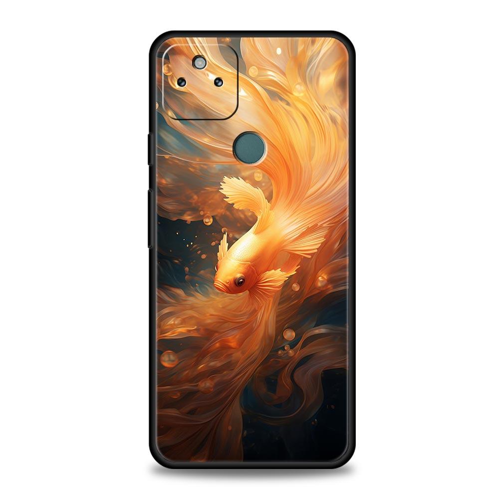 Чехол-накладка 'Золотая рыбка плывет' для Google Pixel 10 9 8 7 6 9A 8A 7A 6A Pro Ударопрочный Мягкий ТПУ 9 Pro XL Чехол
