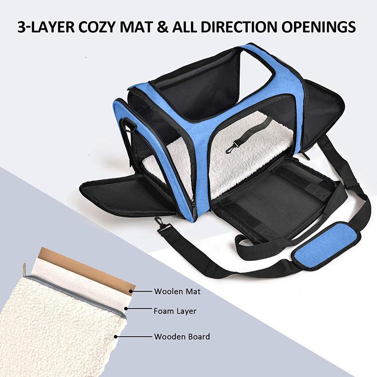 Portable Breathable Pet Carrier: Foldable, Lightweight, Car-Mountable, Large Capacity for Cats and Small Dogs