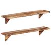 VidaXL Wall Shelves 2 Pcs 110x20x18 Cm Solid Acacia Wood
