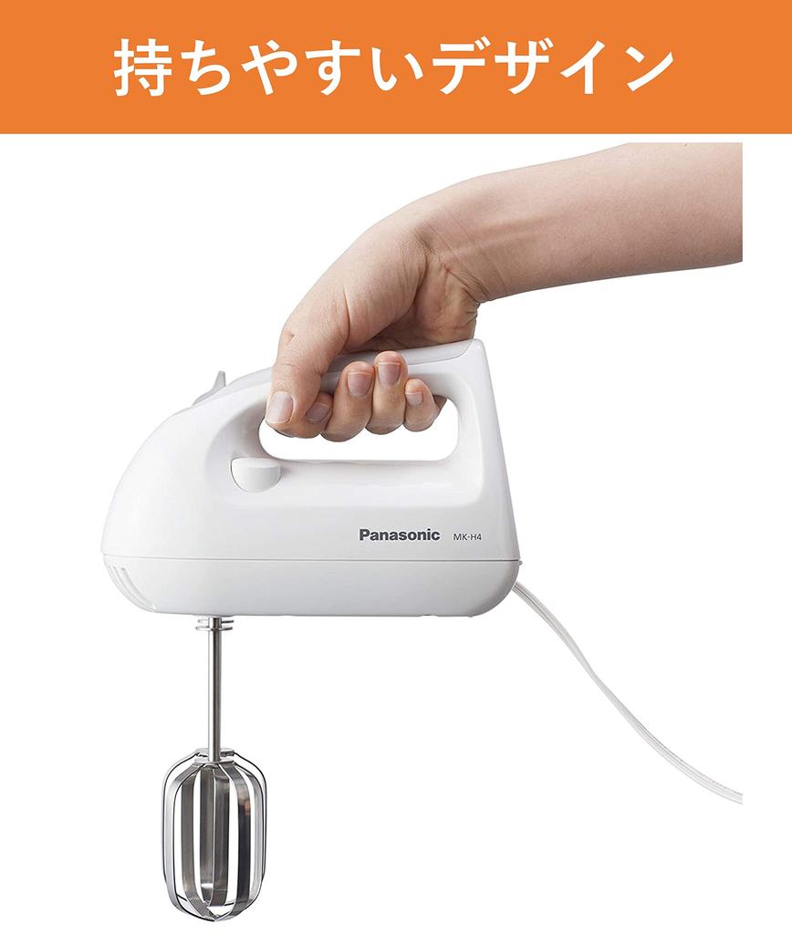 Panasonic Ручной миксер с венчиком, 3 скорости, функция переключения, белый MK-H4-W