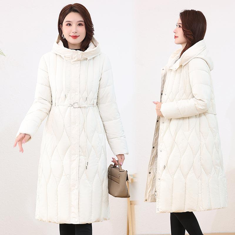 Куртка-пуховик средней и длинной длины до колена, женская зимняя, большого размера, ароматная