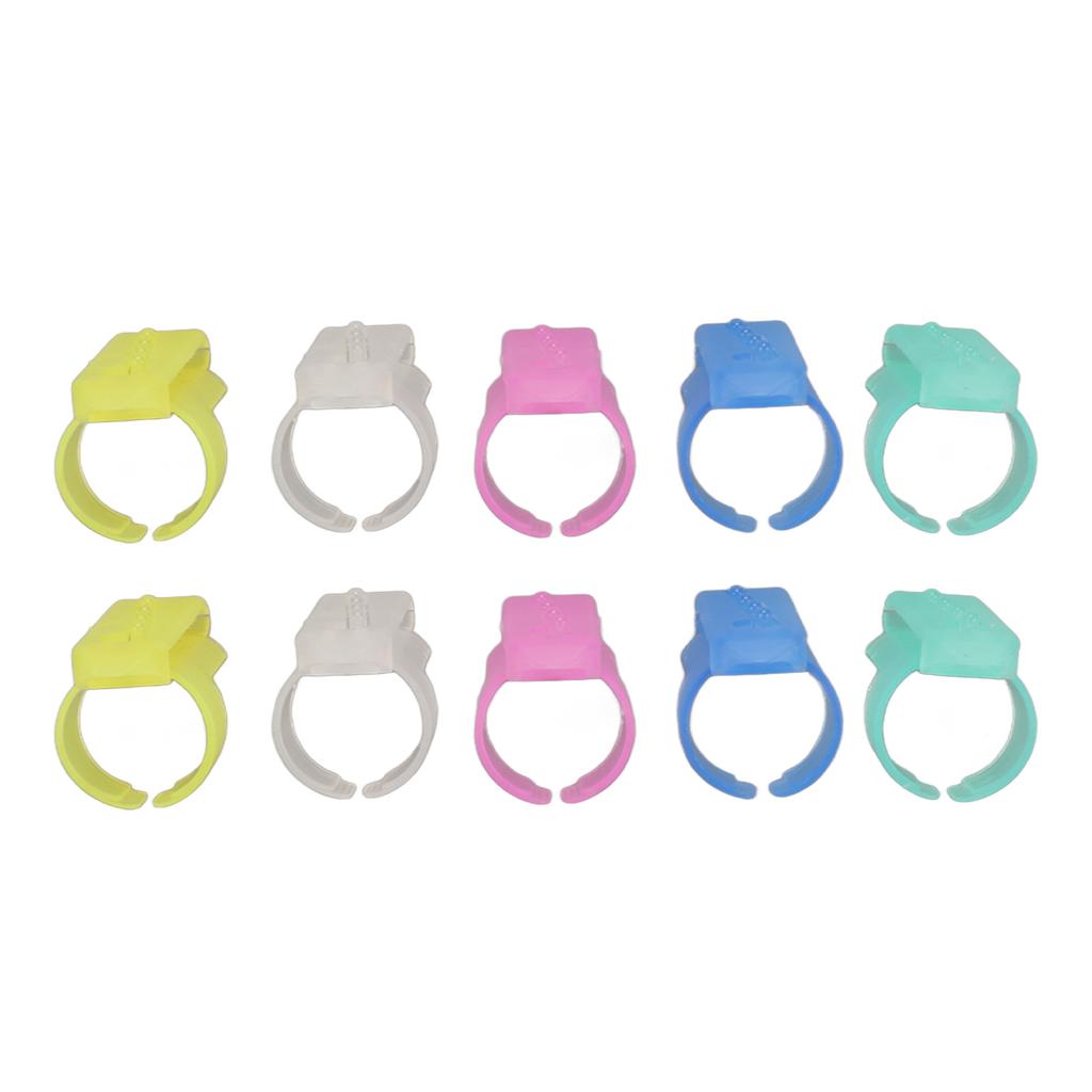 10pcs Knitting Thimble Plastic Portable Glossy Appearance Yarn Finger Holder Yarn Guide Separated