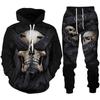 Personality Skull 3D Print Men's Tracksuit Set Gothic Punk Hoodie/Zipper Sweatshirt/Pants/Suit Cool Halloween Streetwear Clothes