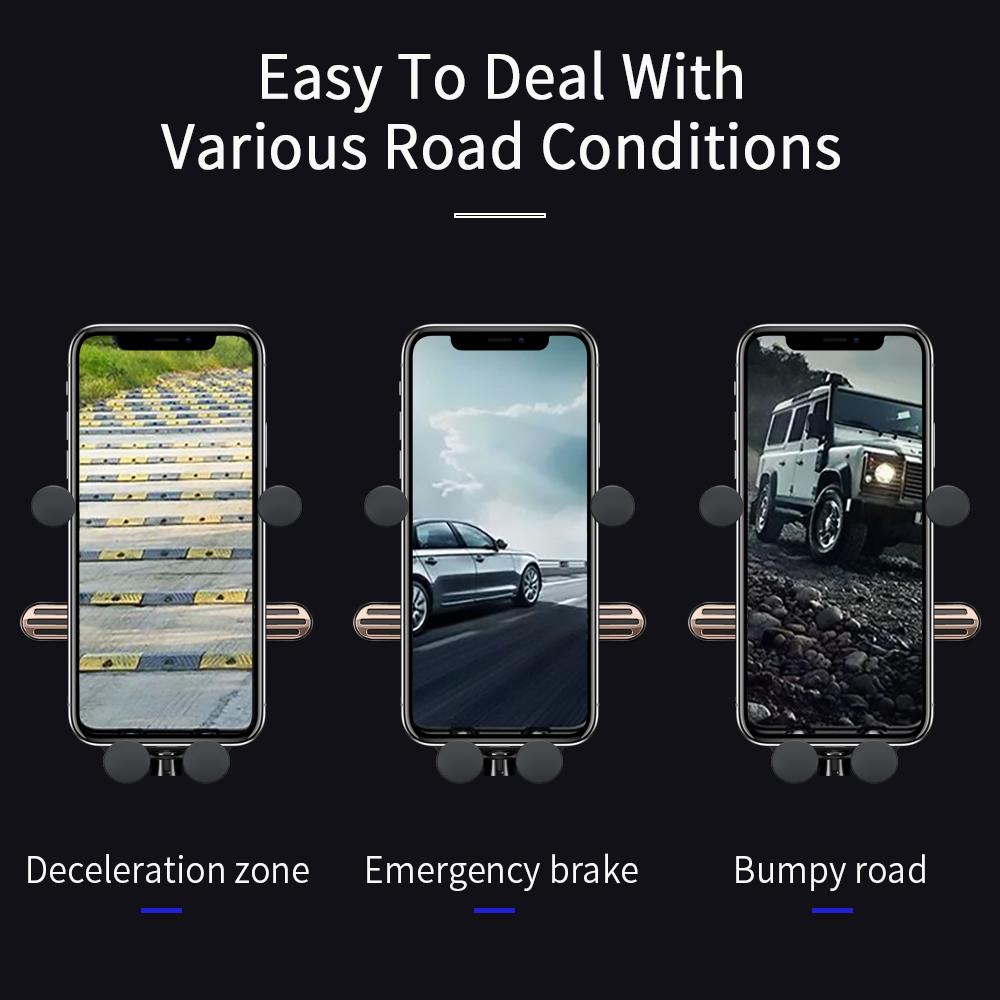 Автомобильный держатель для телефона Essager Gravity для iPhone, универсальный держатель для вентиляционного отверстия, зажим для мобильного телефона в автомобиле, мини-держатель-подставка