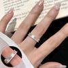 Универсальное посеребренное открытое кольцо из стерлингового серебра - корейский стиль для женщин