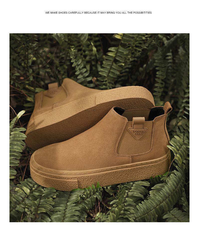 Мужские ретро кожаные ботильоны челси мартин с высоким голенищем, на одной молнии, на толстой подошве, универсальные для осени/зимы.