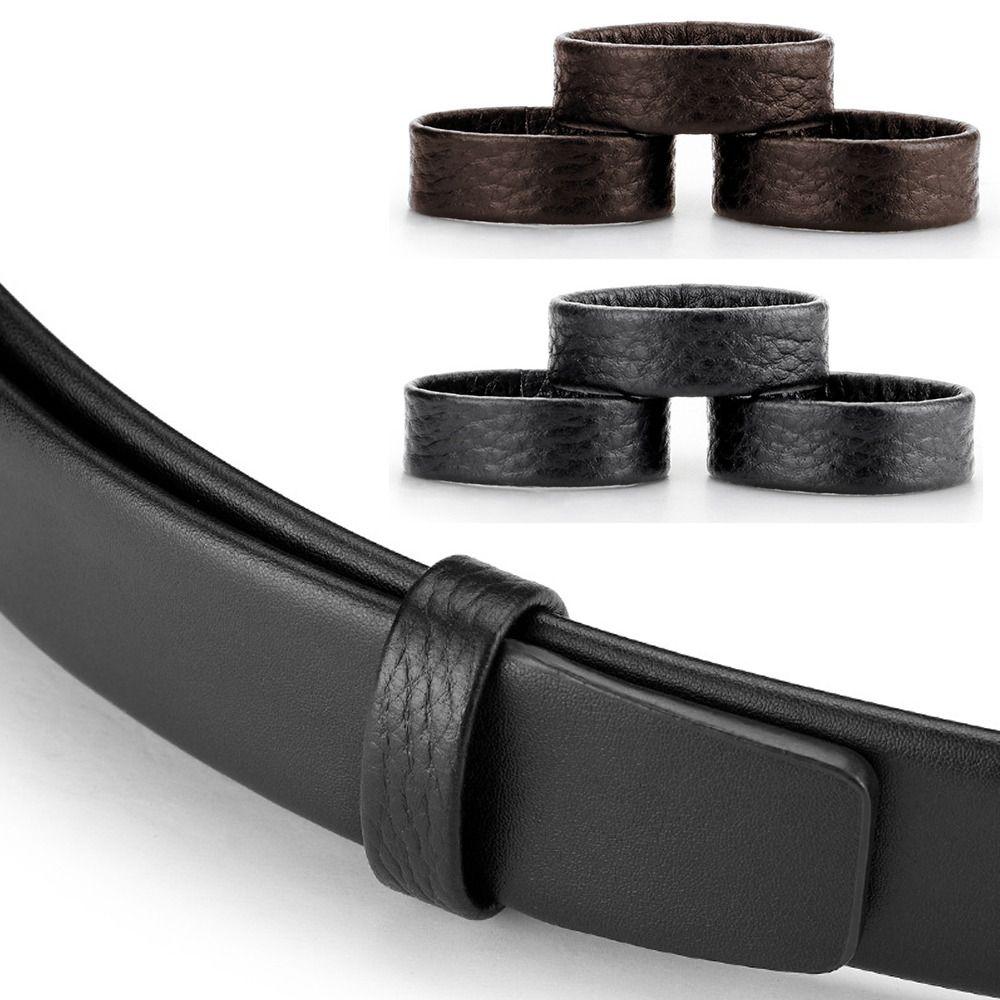 Durable Cow Genuine Leather Men's Belt Ring DIY Delicate Waist Belt Circle Belt Link Loop Belt Accessories